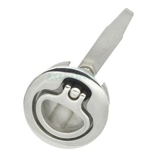 316不锈钢圆形转舌锁 船用拉环锁储物室盖板抽屉机箱埋入式平面锁