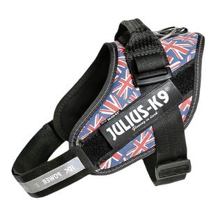 Juliusk9国旗花色舒适版胸背带大型犬遛狗防爆冲背心式宠物胸背带