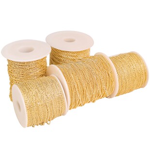 14K包金细链条diyO字链延长链项链手链装饰散链金色珠链吊链配件