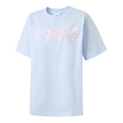 NIKE耐克女T恤蓝色夏季宽松透气棉质亲肤柔软短袖上衣IR7559-411
