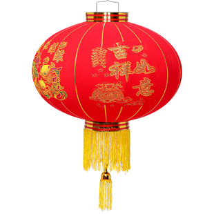 一对植绒大红灯笼2026马年新款大门口阳台挂饰过新年户外装饰宫灯