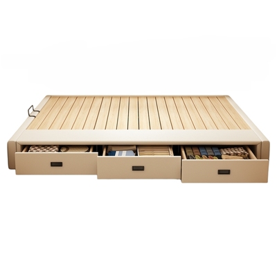 无床头床高箱带抽屉储物床实木框架小户型榻榻米收纳床可定制尺寸