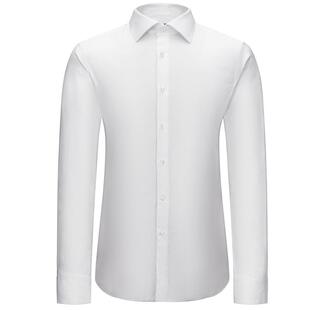 200高支4股纯棉DP免烫商务衬衫男抗皱易打理职业正装长袖白色衬衣