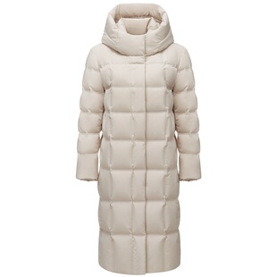 坦博尔正品冬季奥莱羽绒服女士直充长款鹅绒高端连帽加厚保暖外套