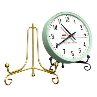 盘子相框照片展示支架钟表装饰圆形底座碟子金属托放桌面赏摆台画