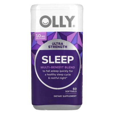 OLLY特强型褪黑素睡眠支持60粒软凝胶安瓶成人学生美国进口
