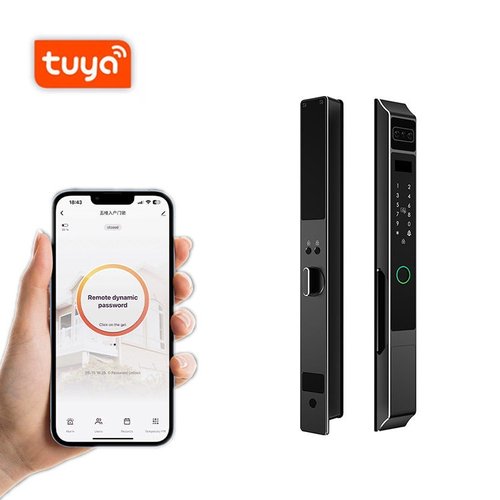 全自动户外防水指纹锁人脸识别智能锁涂鸦ttlock App密码推拉移门