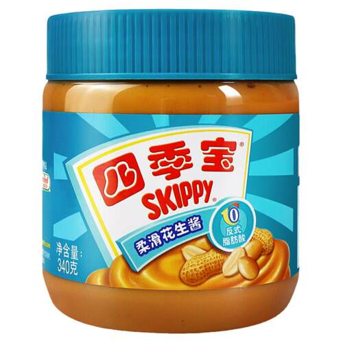 四季宝颗粒花生酱柔滑花生酱火锅蘸料涂抹面包拌面烘焙土司510g