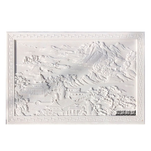 石雕汉白玉浮雕青石山水花草风景镂空深雕壁画庭院天然石材影壁墙