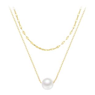 周大生珍珠毛衣项链长款纯银多层链简约设计感生日礼物送女友