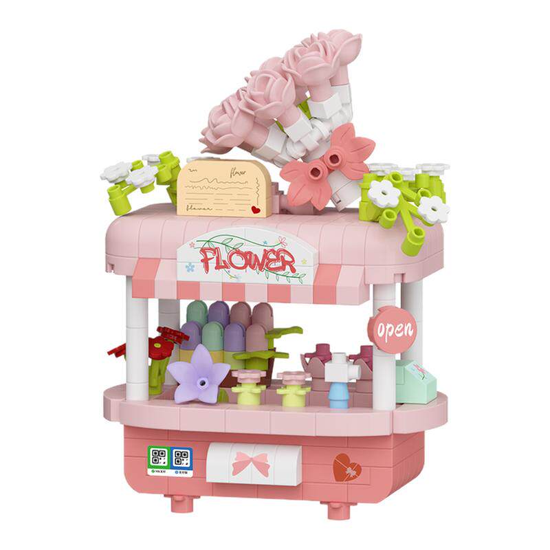 网红创意甜心小卖部积木美食街景益智拼装玩具儿童摆件生日礼物