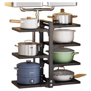 厨房锅具架多层置物架多功能收纳锅架子水槽下落地台面放锅架柜内