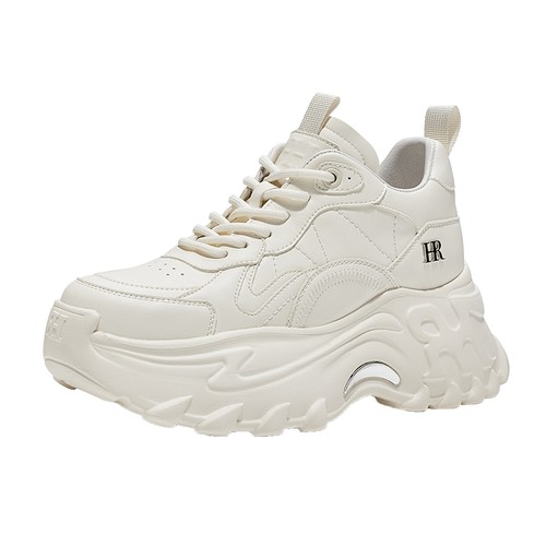 HR赫莲娜老爹鞋2025冬季新款女鞋子厚底百搭休闲加绒内增高小白鞋