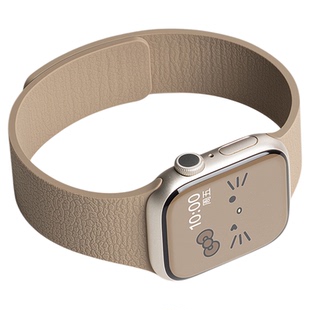 适用苹果手表S10表带新款iwatch11磁吸硅胶S9手表带applewatch10荔枝纹S8女款7运动6秋季SE3高级Ultra3男腕带