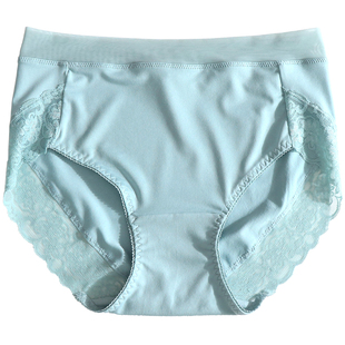 大码内裤女胖mm高腰收腹提臀牛奶丝蕾丝性感无痕冰丝滑速干2025新