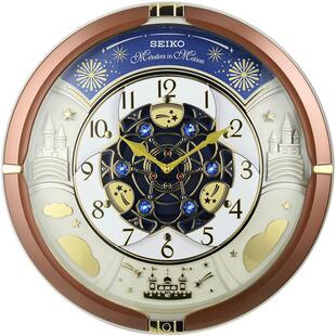 SEIKO日本精工时钟欧式音乐钟报时开花钟面可调音量16寸音乐挂钟