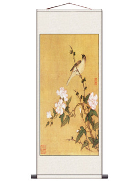 丝绸画卷轴画成品挂画客厅