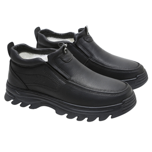 老北京棉鞋男款冬季加绒加厚羊毛防滑老人鞋男士中老年人爸爸鞋子