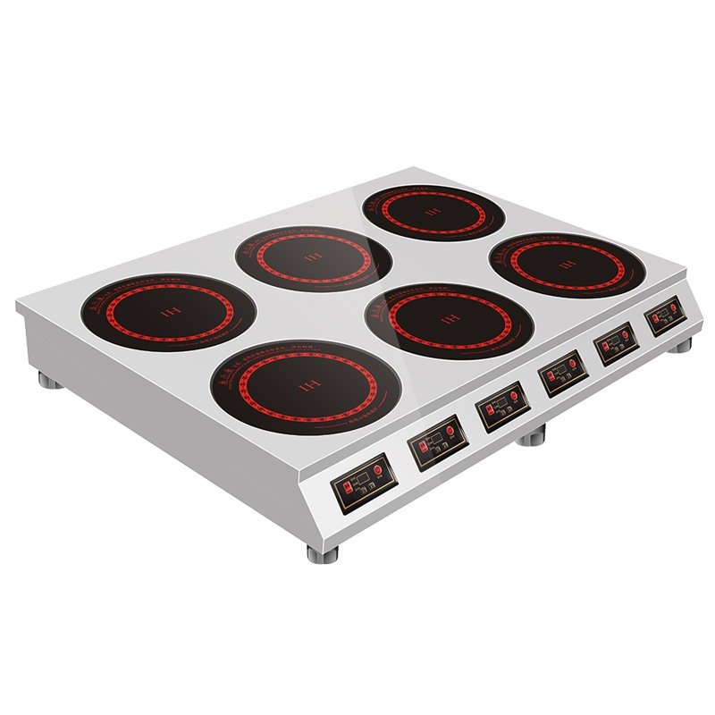 爱日子大功率商用电磁炉六眼煲仔炉3000W/3500W猛火灶电陶炉380V