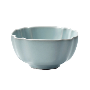 汝窑主人杯茶杯单杯四方杯复古茶盏景德镇陶瓷汝瓷品茗杯开片瓷器