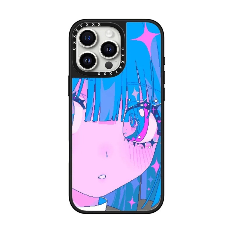 CAS像素少女插画适用于iPhone18promax/17plus可爱卡通16pro新款15MagSafe磁吸保护壳