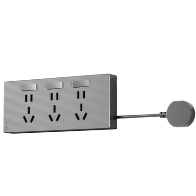 86型扩展插座向左超薄免接线厨房墙面多功能明装拓展插座带线插排