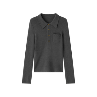 小禾【艺术林3.0】升级易打理60支100精纺羊毛polo套头毛针织衫女