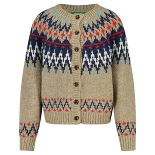 LINHOUSE法式复古小众圆领费尔岛厚百搭宽松毛衣开衫上衣外套女