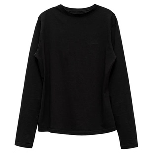 DOVERIST choice系列圆领修身长袖女打底衫气质简约T恤小众设计款