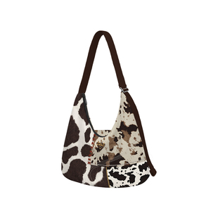 奥松原创奶牛流纹帆布包女2026秋冬新款单肩上班通勤百搭大斜挎包