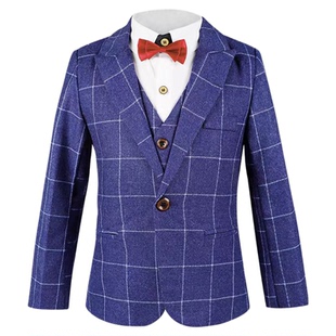 男童西装套装儿童礼服主持人婚礼花童演出服装周岁礼服英伦风西装