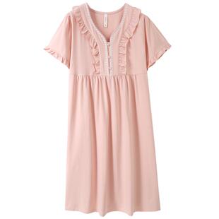 睡裙女款睡衣夏季薄款纯棉短袖2026年新款夏天长款孕妇夏款连衣裙