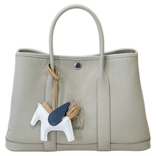 头层牛皮冰川白花园包女通勤大容量托特包春夏新款百搭手提妈咪包