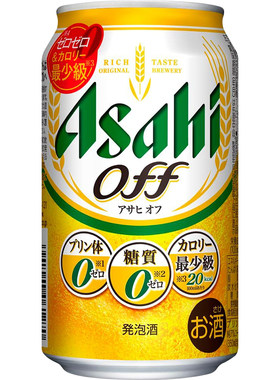 ASAHI日本进口朝日OFF极乐啤酒黄啤大麦自由风350/500ml整箱罐装