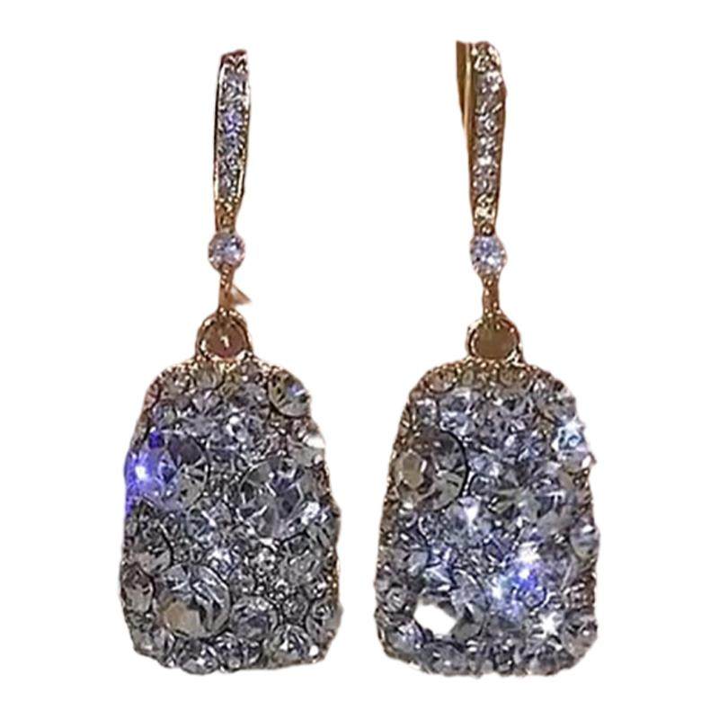 2025年新款潮精致镶钻金枝玉叶防丢耳线女气质百搭轻奢高级感耳环