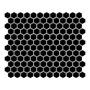 黑色亮光哑光陶瓷小六角马赛克厨房卫生间地面砖 浴室六边形墙砖