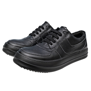 ro鞋子男运动休闲低帮板鞋大钩子倒三角真皮增高奶香厚底暗黑潮鞋