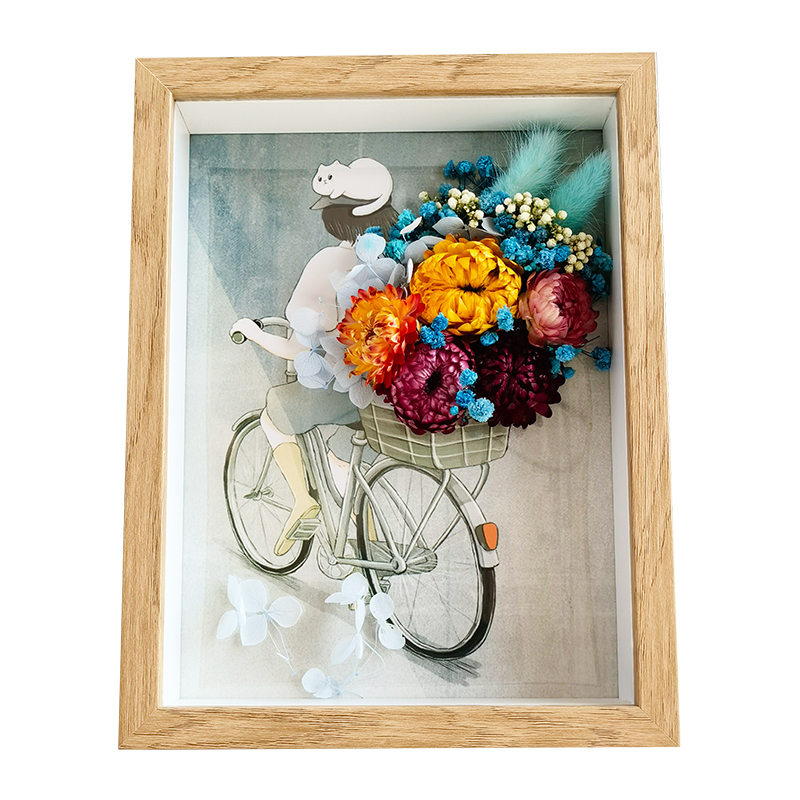 中空相框永生花干花diy材料包 圣诞活动自制植物画框创意手工摆台