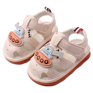婴儿凉鞋男童女宝宝鞋子2025新款夏季幼儿叫叫儿童学步鞋一岁软底