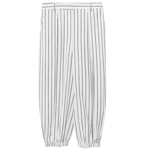 IT Tibi女装休闲长裤时髦个性条纹宽松束脚灯笼裤LS3232XG