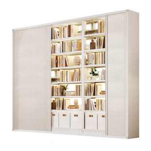 书架儿童不占空间钢制家用防尘折叠门后靠墙绘本架铁艺置物架书柜