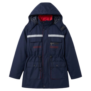 加油站劳保防寒工作服冬装定制冬季加绒加厚棉袄工装厂服男印logo