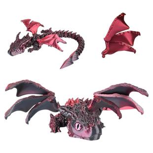 3d打印双角飞龙中国龙套装模型关节龙饰摆件儿童节学生男孩礼物