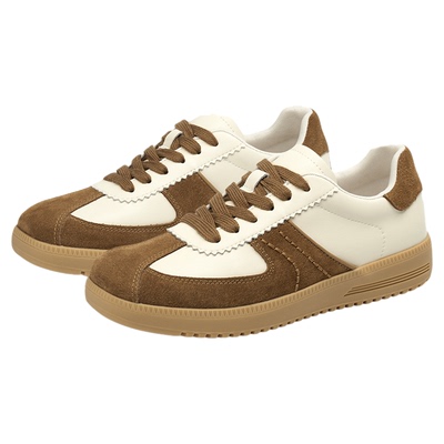 KISSCAT接吻猫舒适平底休闲运动鞋复古方头薄底经典德训鞋女