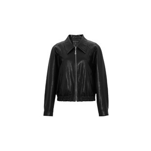 HeyDress黑色皮衣外套女秋季宽松显瘦机车风pu皮夹克短款休闲上衣