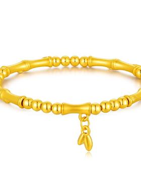 庆大福黄金竹节手链女999足金