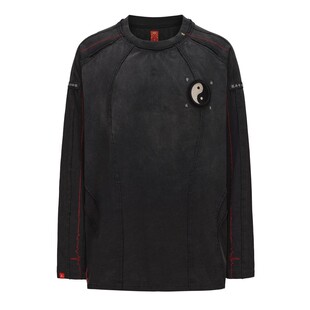 碧海潮生【九字真言】新款中国风国潮圆领纯棉打底长袖T恤男女