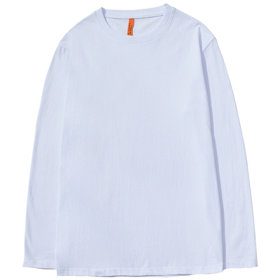 浅绿色纯棉长袖t恤男女打底衫