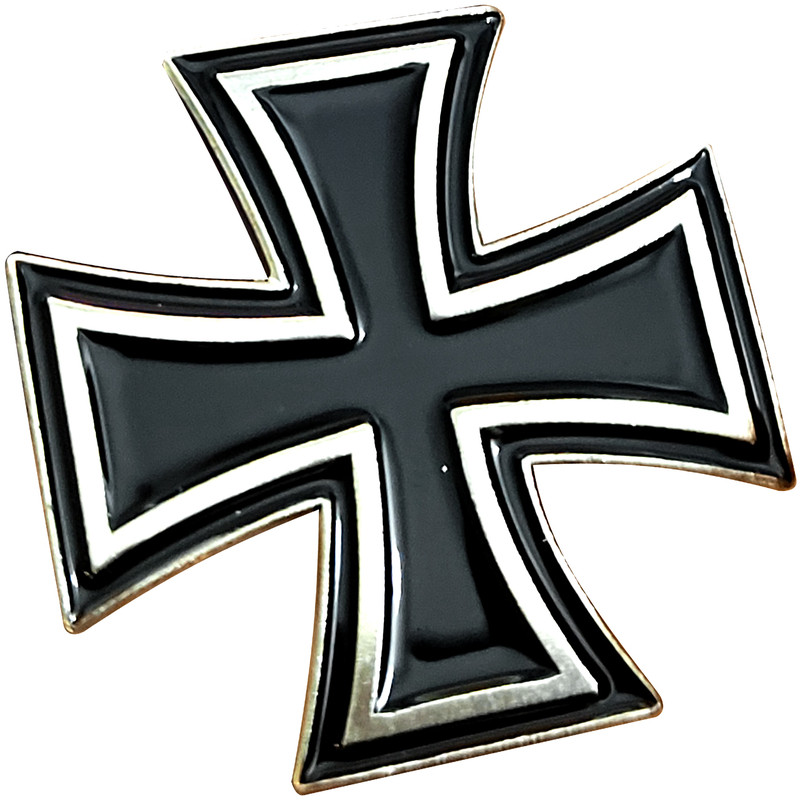 复古黑色铁十字勋章胸针男士