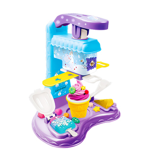 迪士尼儿童彩泥面条机套装爱莎公主雪糕机玩具女孩生日礼物橡皮泥